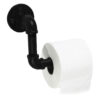 Portarrollos Artesanal "Ixchel" Negro Mate, Estilo Vintage Industrial para Baño, Hecho en México de manera Artesanal con Acero de alta resistencia.