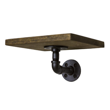 Repisa "Kish" Negro Mate, Estilo Vintage Industrial para Baño, Hecho en México de manera Artesanal con Acero de alta resistencia.