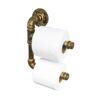 Portarrollos Artesanal Doble "Nicte" Dorado Antiguo, Estilo Vintage Industrial para Baño, Hecho en México de manera Artesanal con Acero de alta resistencia.