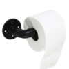 Portarrollos "Itzia" Negro Mate, Estilo Vintage Industrial para Baño, Hecho en México de manera Artesanal con Acero de alta resistencia.