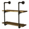 Repisa Doble "Assur" Negro Mate, Estilo Vintage Industrial para Baño, Hecho en México de manera Artesanal con Acero de alta resistencia.