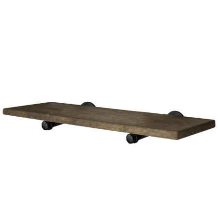 Repisa "Ishtar II" Negro Mate, Estilo Vintage Industrial para Baño, Hecho en México de manera Artesanal con Acero de alta resistencia.