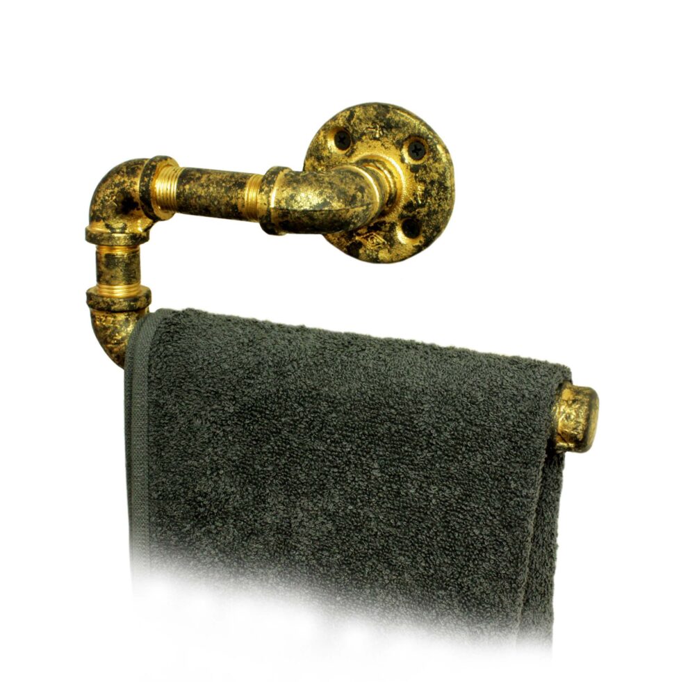 Toallero de Manos "Itzel", Estilo Vintage Industrial para Baño, Hecho en México de manera Artesanal con Acero de alta resistencia.