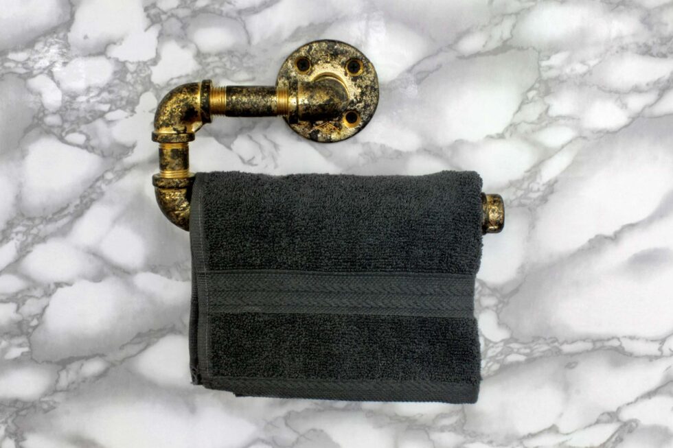 Toallero de Manos "Itzel", Estilo Vintage Industrial para Baño, Hecho en México de manera Artesanal con Acero de alta resistencia.