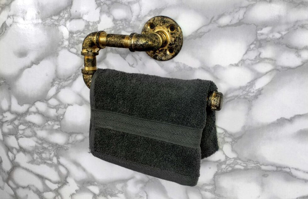 Toallero de Manos "Itzel", Estilo Vintage Industrial para Baño, Hecho en México de manera Artesanal con Acero de alta resistencia.