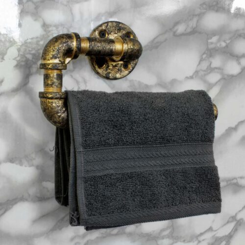 Toallero de Manos "Itzel", Estilo Vintage Industrial para Baño, Hecho en México de manera Artesanal con Acero de alta resistencia.
