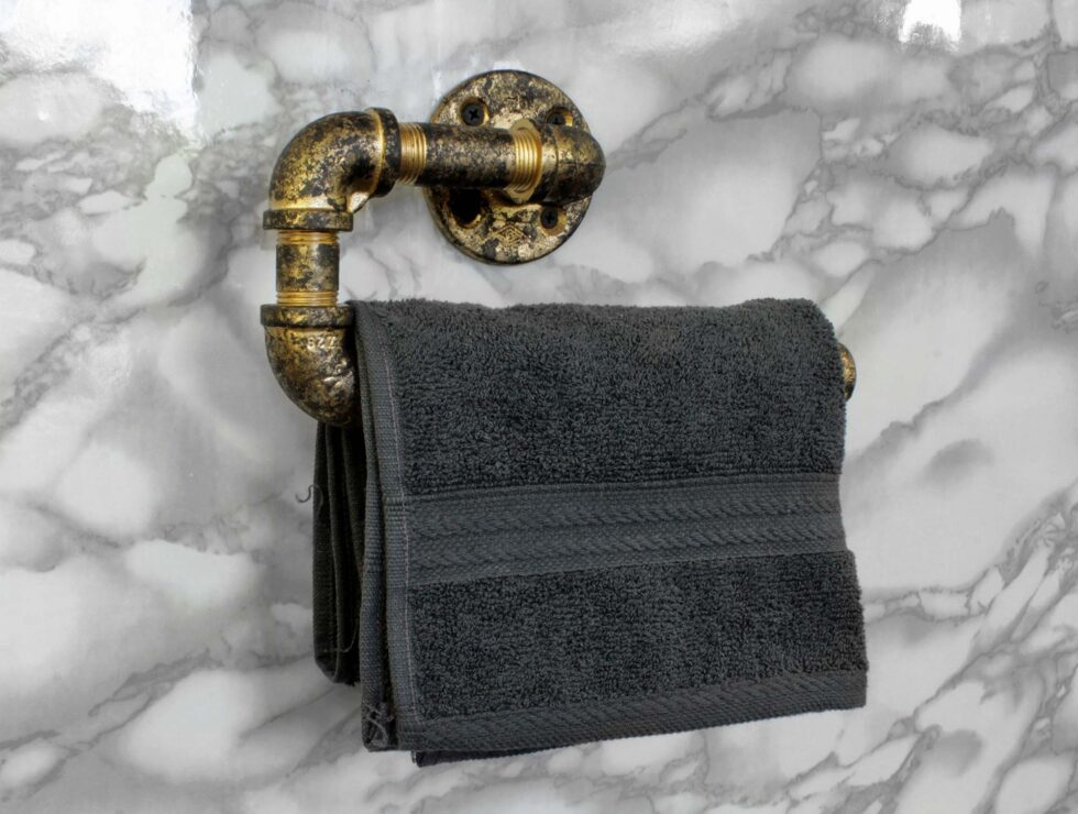 Toallero de Manos "Itzel", Estilo Vintage Industrial para Baño, Hecho en México de manera Artesanal con Acero de alta resistencia.