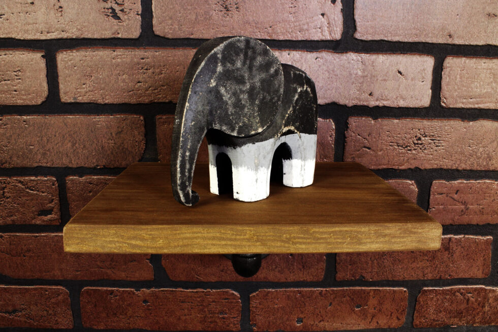 Repisa "Kish" Gris Hierro, Estilo Vintage Industrial para Baño, Hecho en México de manera Artesanal con Acero de alta resistencia.