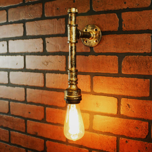 Lámpara Artesanal "Nilsa" de Pared, Estilo Vintage Industrial para Baño, Hecho en México de manera Artesanal con Acero de alta resistencia.