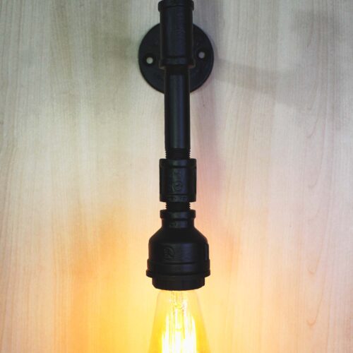 Lámpara Artesanal "Nilsa" de Pared, Estilo Vintage Industrial para Baño, Hecho en México de manera Artesanal con Acero de alta resistencia.