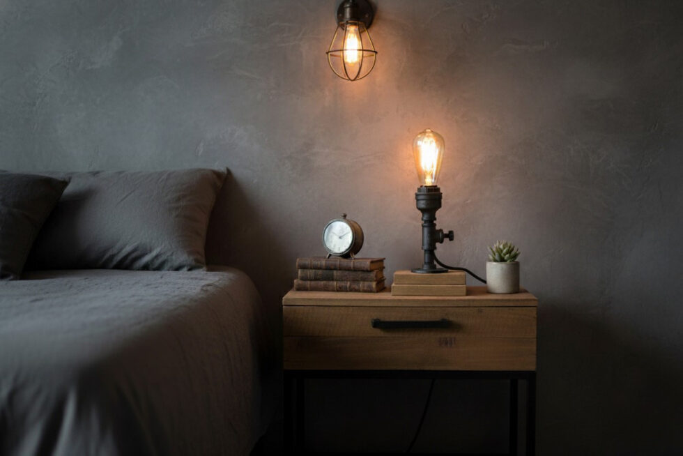 lampara de tuberia industrial steampunk