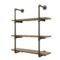 Repisa Doble "Assur" Negro Mate, Estilo Vintage Industrial para Baño, Hecho en México de manera Artesanal con Acero de alta resistencia.