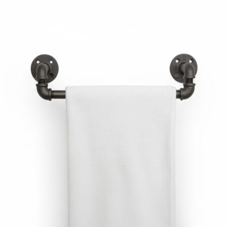 Gancho Perchero de Pared "Balam" Negro Mate, Estilo Industrial para Baño, Fabricado en Acero de alta resistencia con pintura anti corrosión.