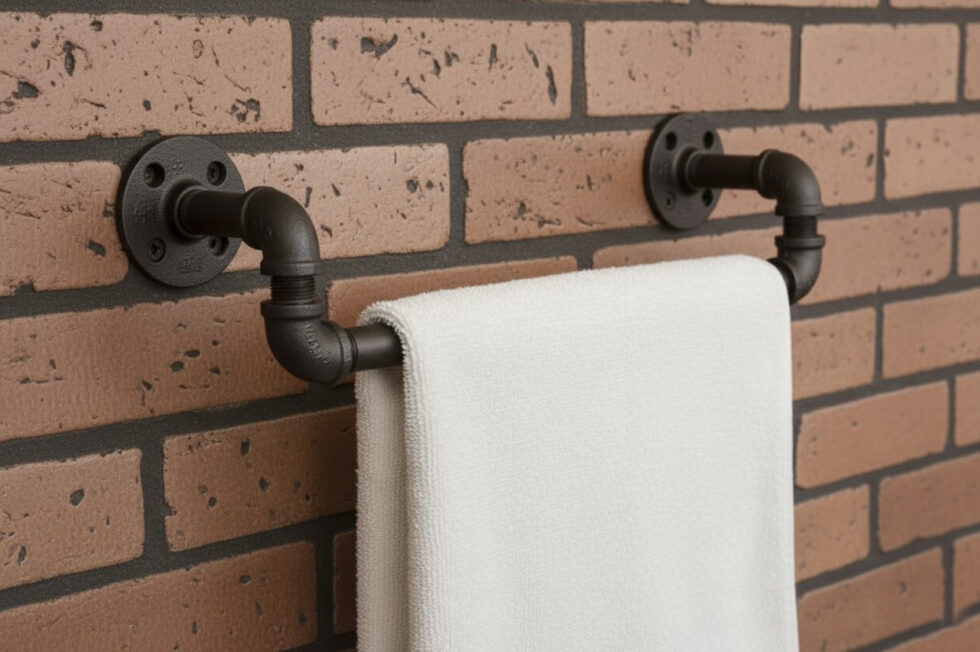Gancho Perchero de Pared "Balam" Negro Mate, Estilo Industrial para Baño, Fabricado en Acero de alta resistencia con pintura anti corrosión.