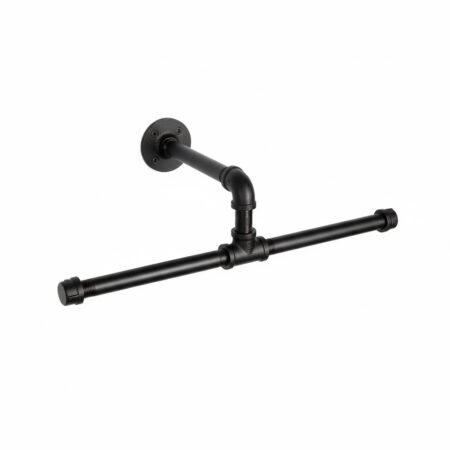 Gancho Perchero de Pared "Coba" Negro Mate, Estilo Industrial para Baño, Fabricado en Acero de alta resistencia con pintura anti corrosión.