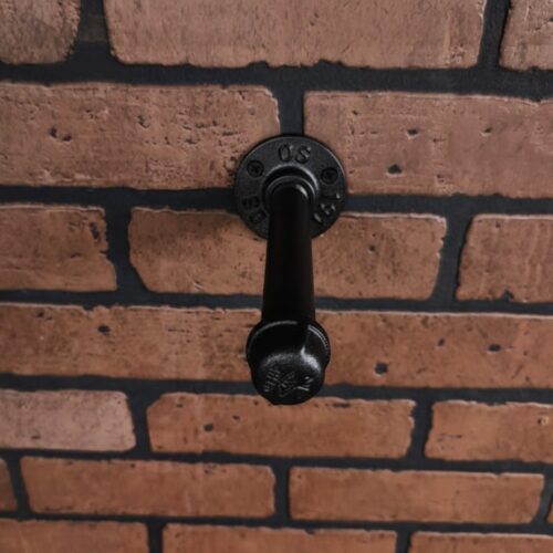 Perchero de Pared "Pakal" Negro Mate, Estilo Industrial para Baño, Fabricado en Acero de alta resistencia con pintura anti corrosión.