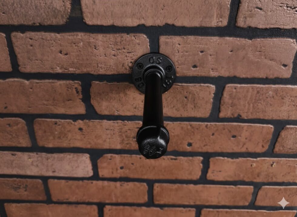 Perchero de Pared "Pakal" Negro Mate, Estilo Industrial para Baño, Fabricado en Acero de alta resistencia con pintura anti corrosión.
